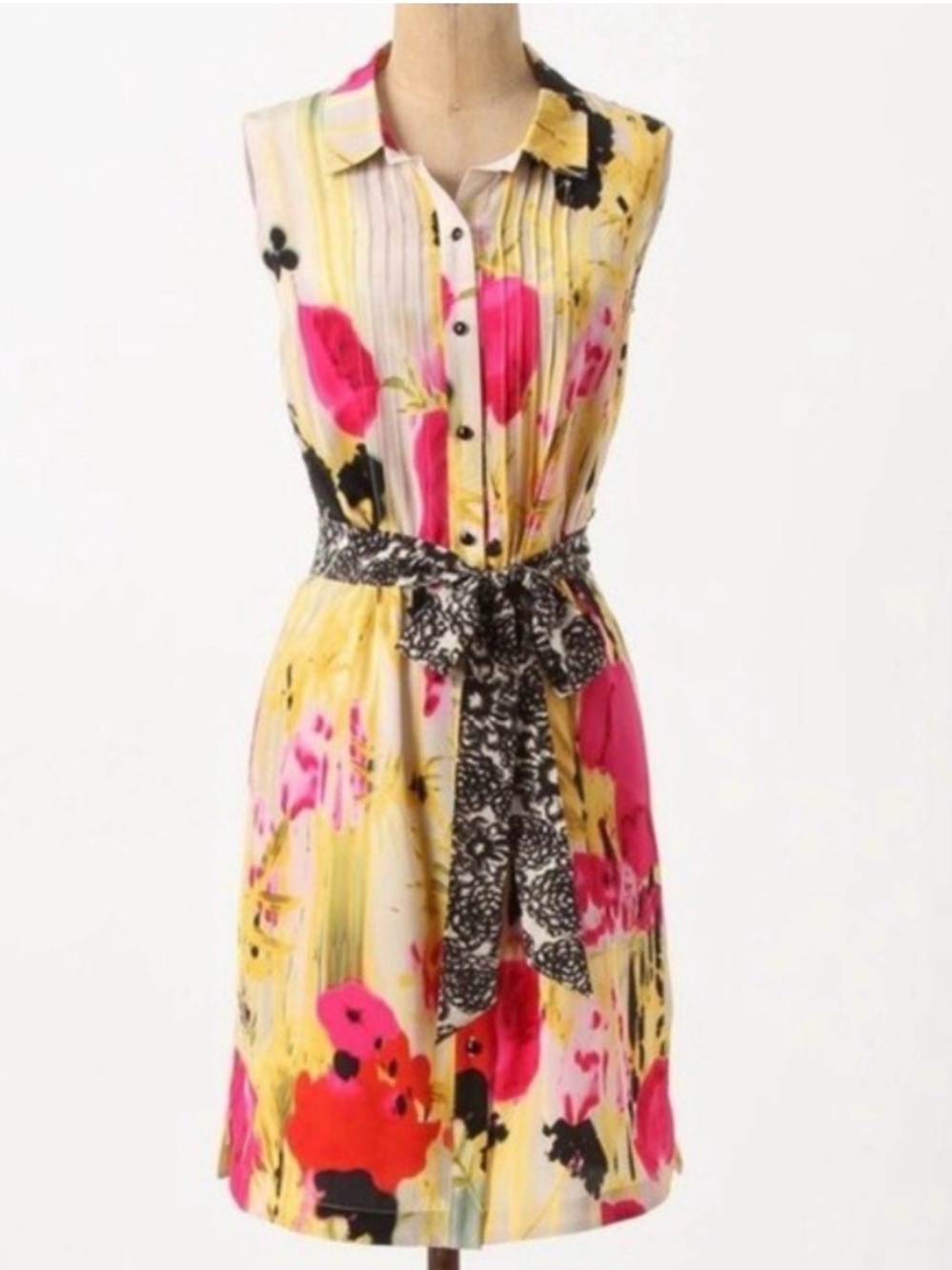 Anthropologie Tabitha Aubrieta silk floral shirt dress 10